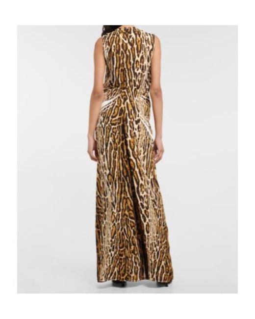 Proenza Schouler Metallic Leopard-Print Crêpe Maxi Dress