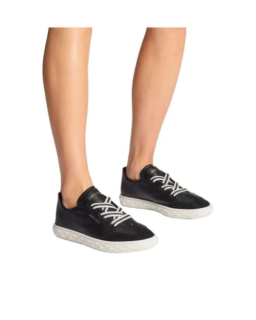 Jimmy Choo Black Diamond Flex Leather Trainers