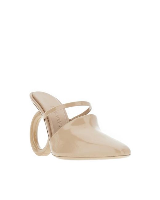 Ferragamo Natural Ferragamo Elina Heeled Mules