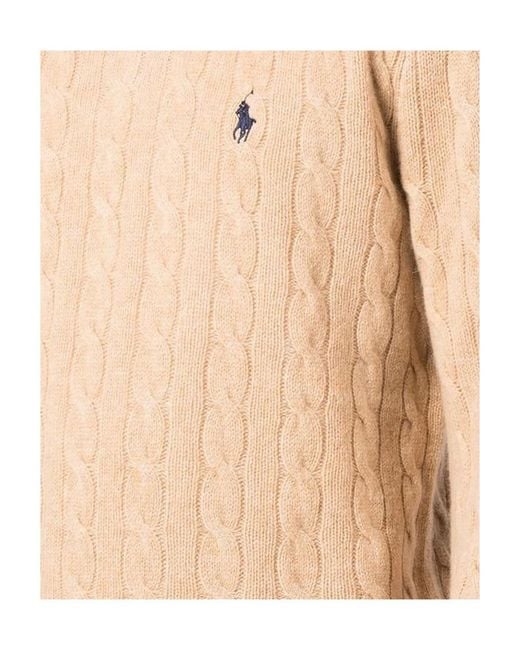 Polo Ralph Lauren Natural Pony Embroidered Cable-Knit Jumper for men