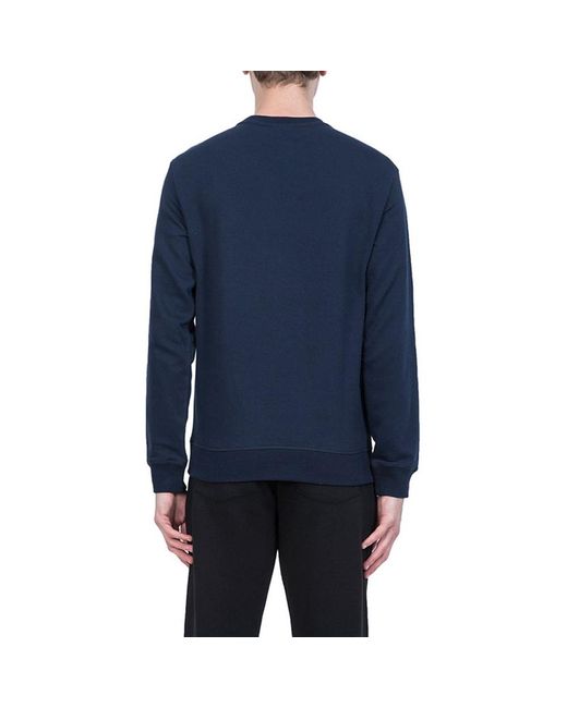 Emporio Armani Blue Round-Collar Long-Sleeve Hoodie for men