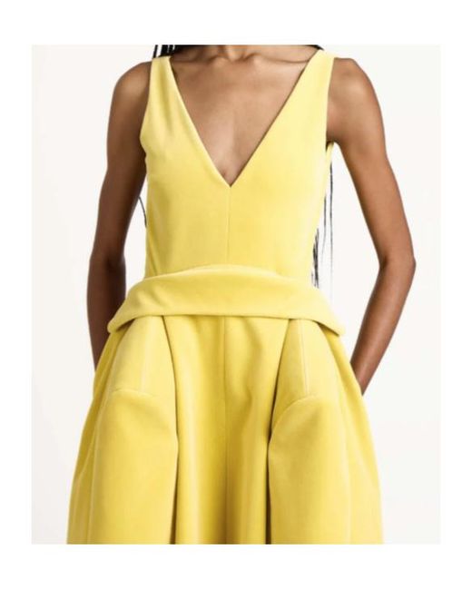 J.W. Anderson Yellow V-Neck Maxi Dress