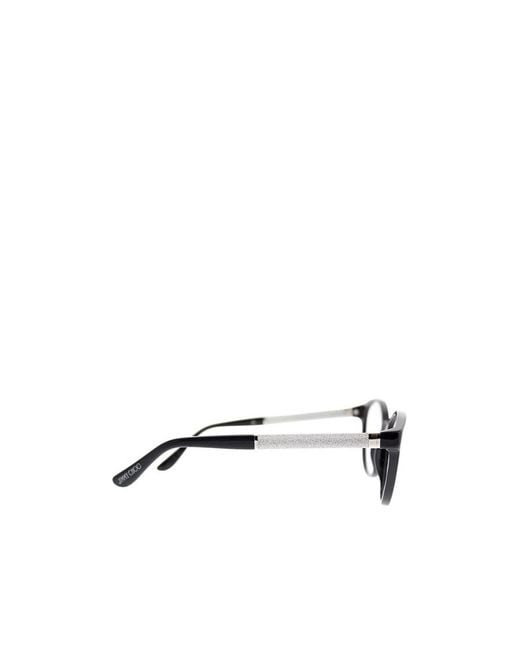 Jimmy Choo White Logo Circular Frame Flat Mirror