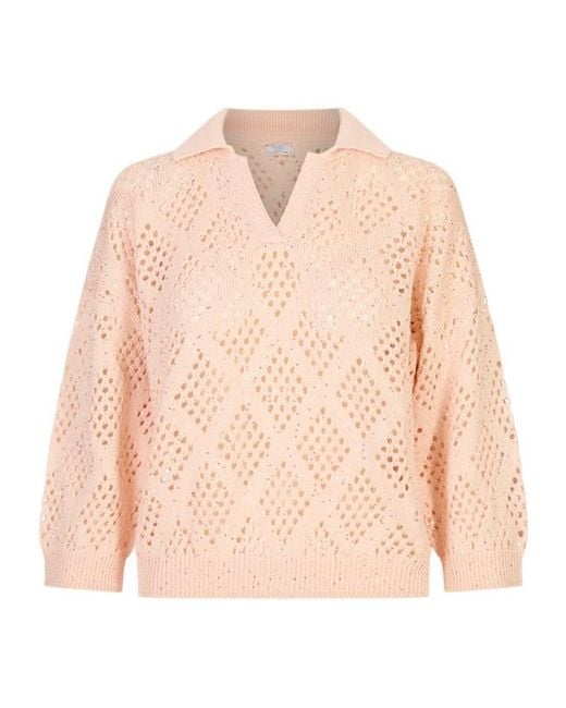 Peserico Pink Long-Sleeved Knitted Jumper