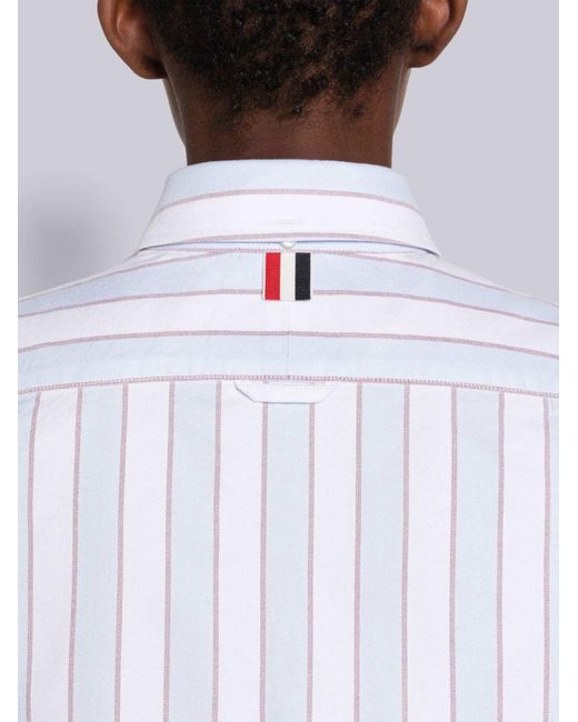 Thom Browne White Striped Poplin Shirtdress