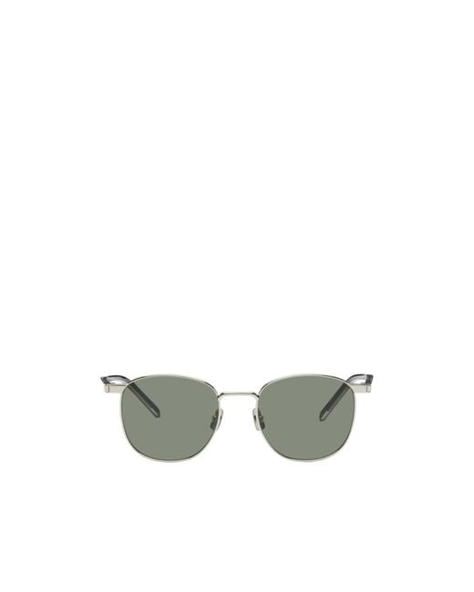 Saint Laurent Metallic Eyewear Round Frame Sunglasses for men