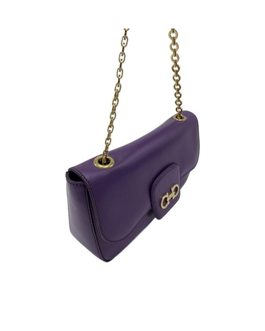 Ferragamo Purple Flap Shoulder Bag