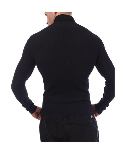 Off-White c/o Virgil Abloh Blue Diagonals Knit Turtleneck Sweatshirt for men