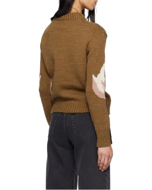 Chloé Brown Intarsia-Knit Sweater