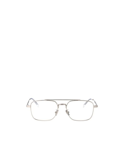 Dior White Full-Rimmed Plano Lenses for men