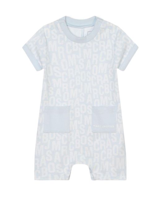 Marc Jacobs White Logo-Patterned Jersey Romper