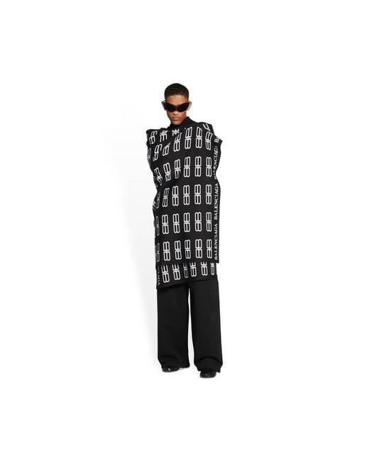 Balenciaga Black Sciarpa Plaid Bb Icon Da Uomo for men