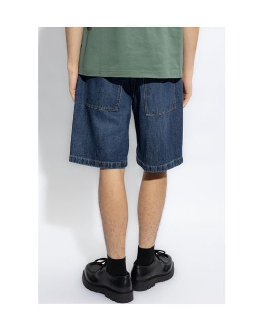 Bottega Veneta Blue Belted Denim Shorts for men