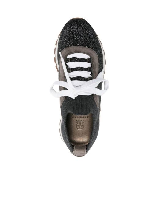 Brunello Cucinelli Black Low-Top Lace-Up Sneakers