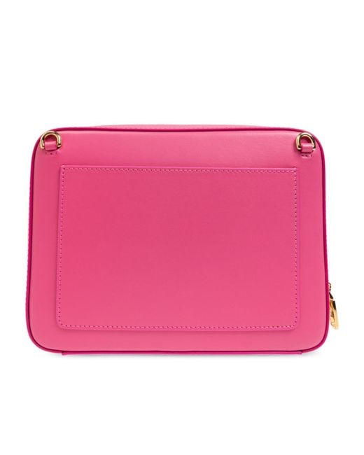 Dolce & Gabbana Pink Logo Embossed Medium Camera Bag