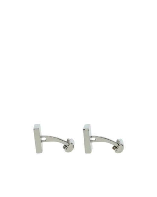 Ferragamo White Ferragamo Monogram Cufflinks for men