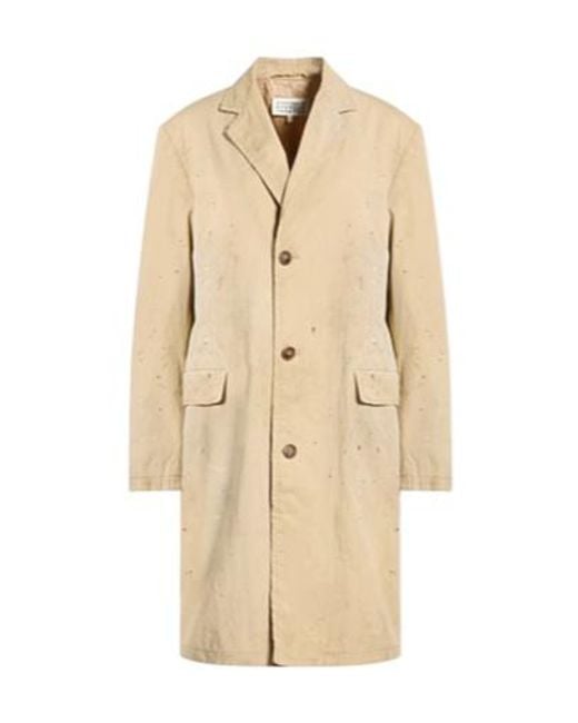 MM6 by Maison Margiela Natural Tie-Dye Twill Long-Sleeve Coat