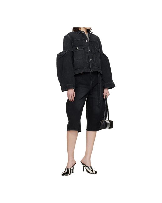 Sacai Black Non-Stretch Denim Jacket