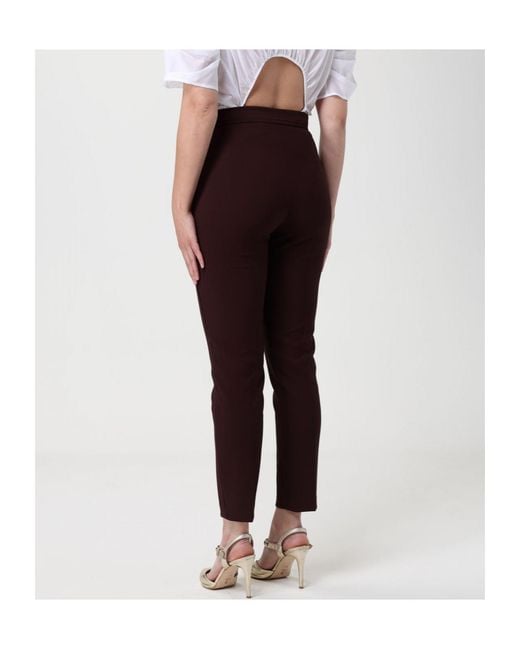 Elisabetta Franchi Red Stretched Cropped Trousers