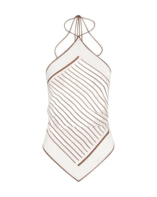 Sir White Halter Scarf Top