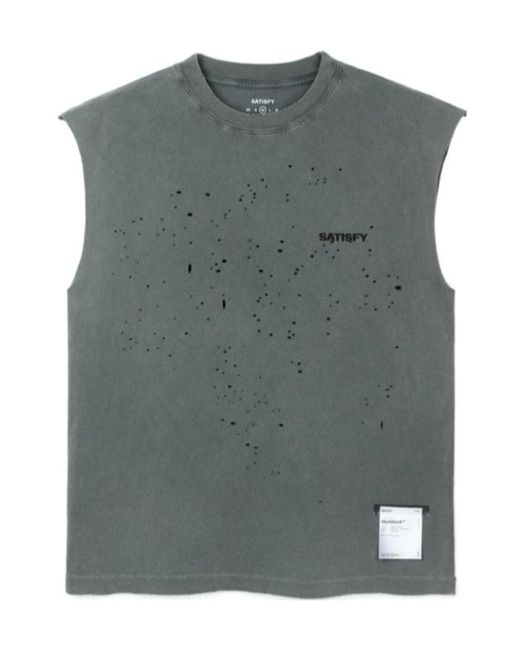 Satisfy Green Distressed Logo Tank Top for men