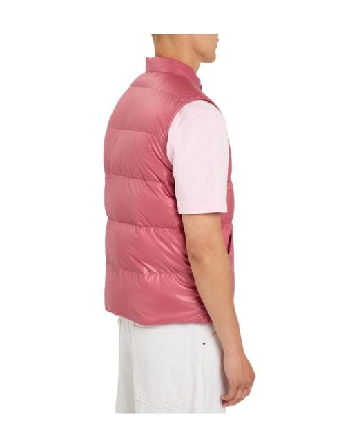 Moncler Pink Casual Down Vest for men