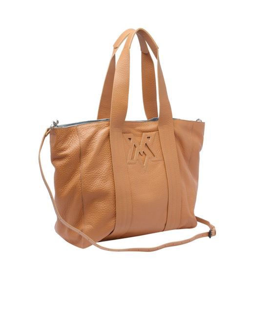 Vic Matié Brown Double Handle Tote Bag