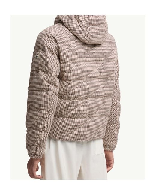 Moncler Brown Psyllos Wool Blend Hooded Short Down Jacket for men