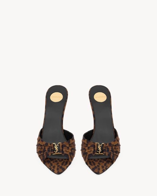 Saint Laurent Brown Babylone Mules