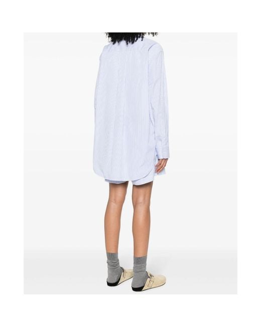 Wardrobe NYC White Striped Cotton Shirtdress