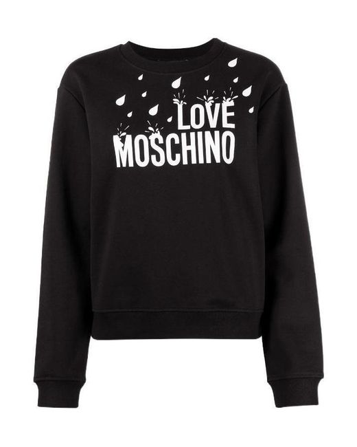 Moschino Black Logo-Print Cotton Sweatshirt