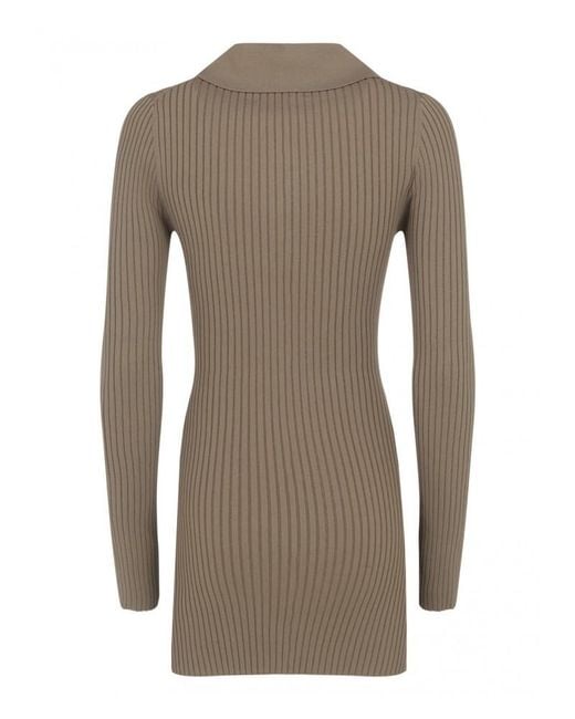 Nanushka Brown Ribbed-Knit Top