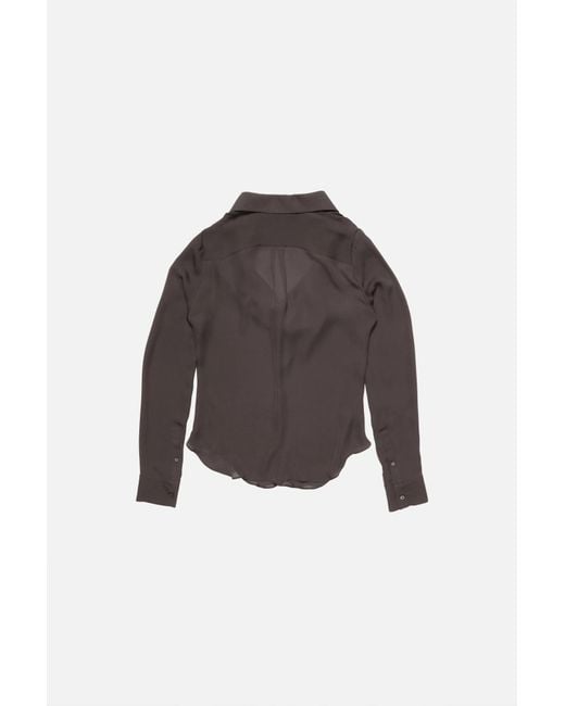 Acne Gray Cowl Neck Draped Blouse