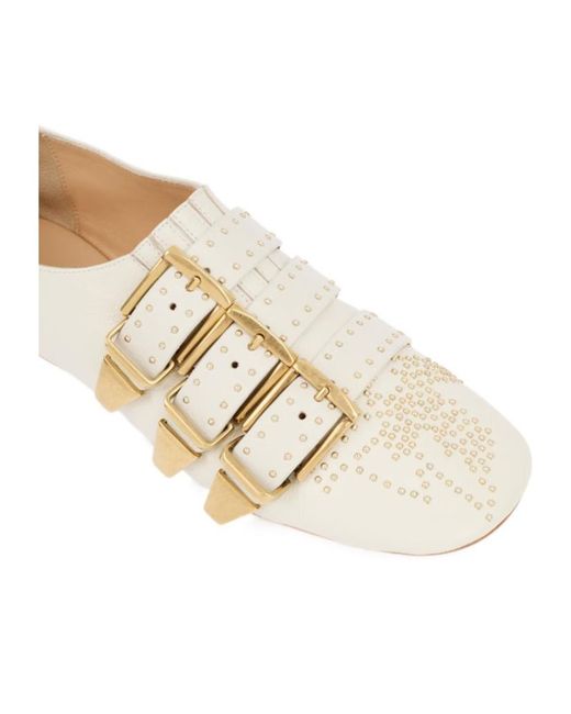 Chloé White Chloé Susanna Flat Shoes