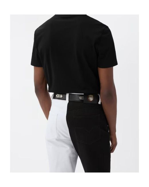 Versace Black Printed Cotton-Jersey Slim T-Shirt for men