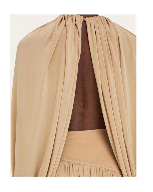 Ferragamo Natural Long-Sleeve Blouse