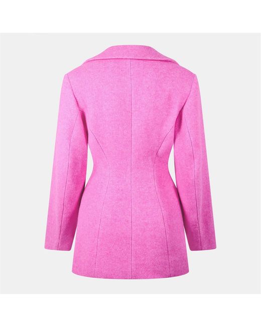 Ganni Pink Slim-Fit Suit Jacket