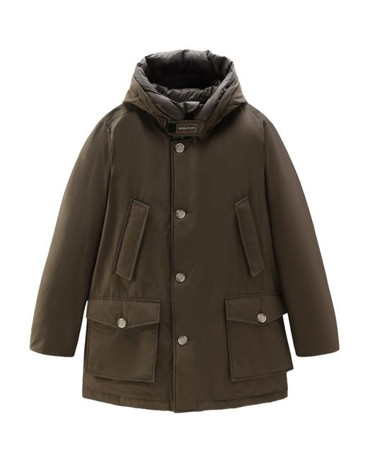 Woolrich Brown Arctic Hooded Down Coat for men