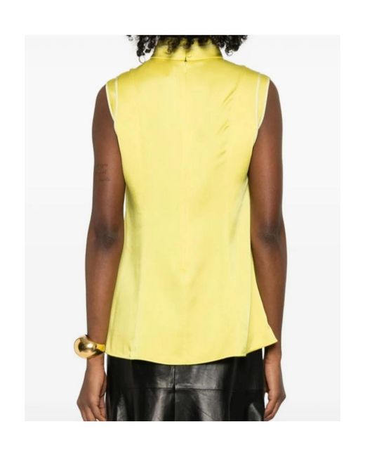 Jil Sander Yellow Stand-Up Collar Vest