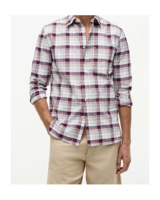 Tommy Hilfiger Red Check-Print Button-Down Shirt for men