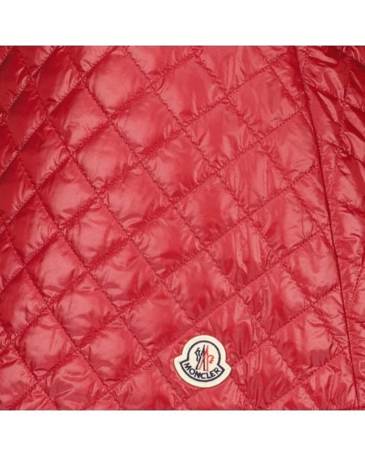 Moncler Red Logo Patch Quilted Mini Skirt
