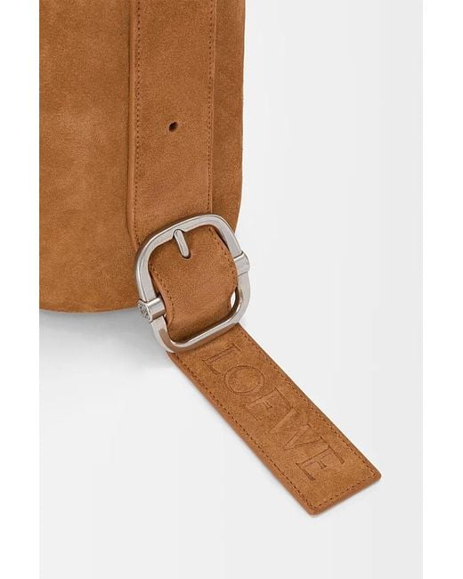 Loewe Brown Loop Buckle-Detail Suede Shoulder Bag for men