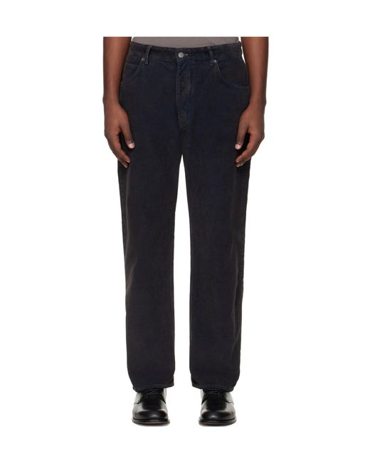 Studio Nicholson Blue Woodstock Belt Loop Casual Trousers for men