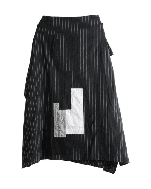 Y's Yohji Yamamoto Black O-Wrap Flare Skirt
