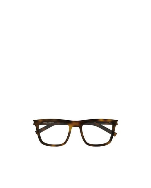 Saint Laurent White Eyewear Rectangular Frame Glasses for men