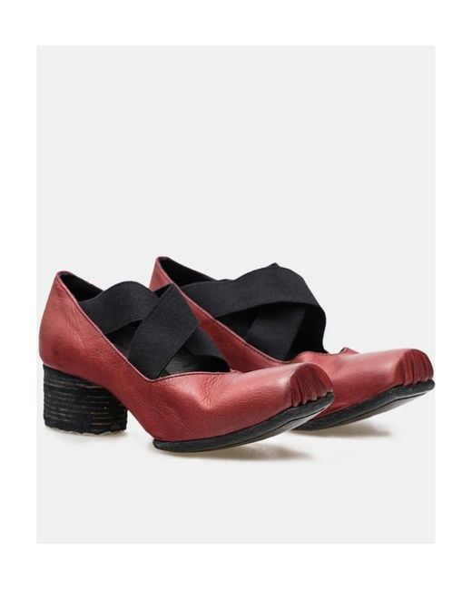 Uma Wang Red Logo High-Heeled Ballet Shoes
