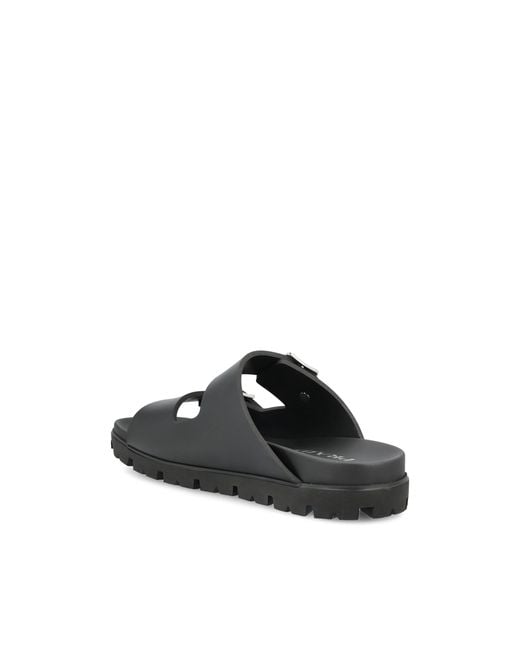Prada Multicolor Logo Detailed Buckled Sandals for men