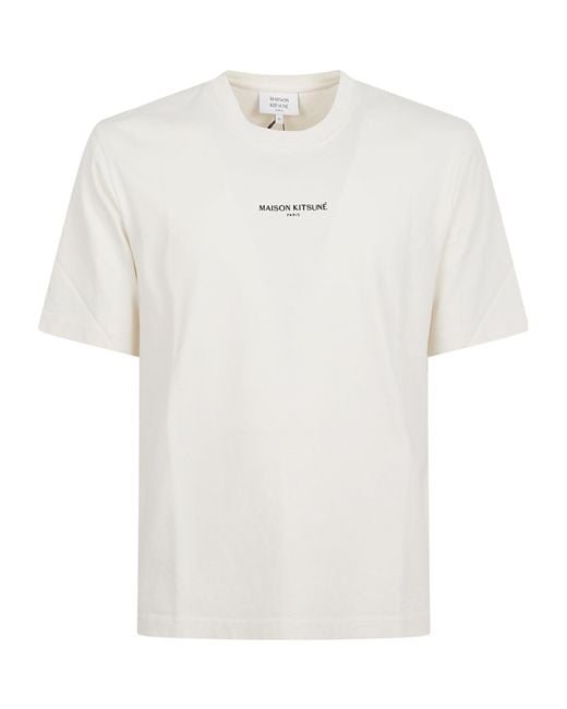 Maison Kitsuné White Short-Sleeved T-Shirt for men