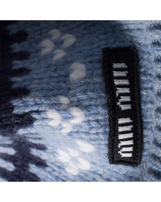 Miu Miu Blue Pattern-Jacquard Beanie