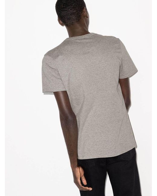 Maison Kitsuné Gray Fox Logo Embroidered T-Shirt for men